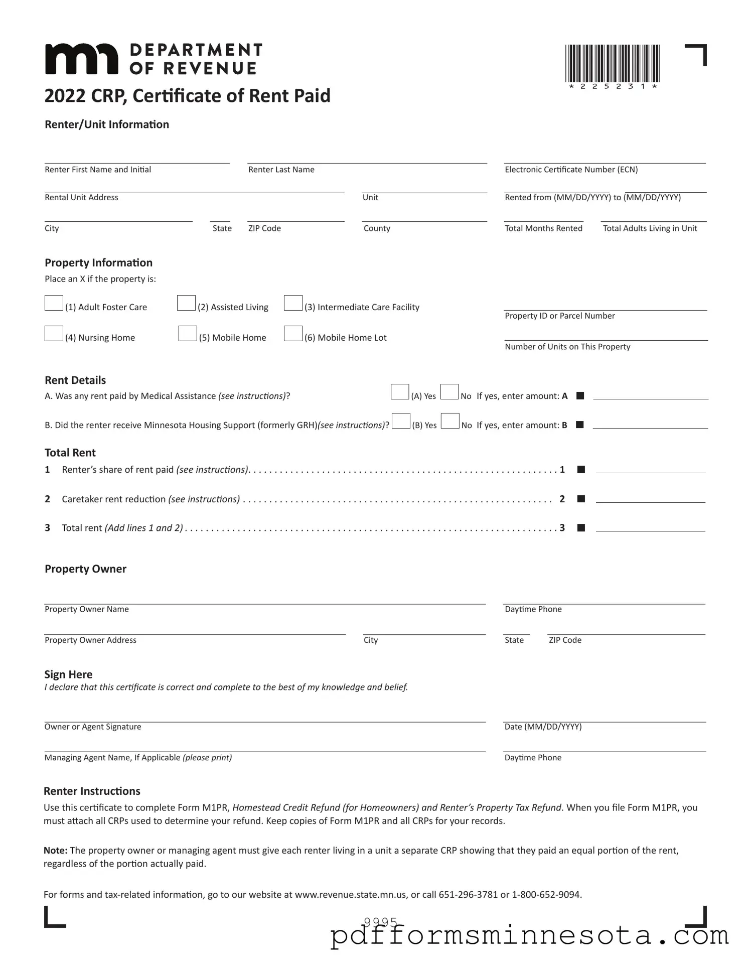 Get Minnesota Crp Template