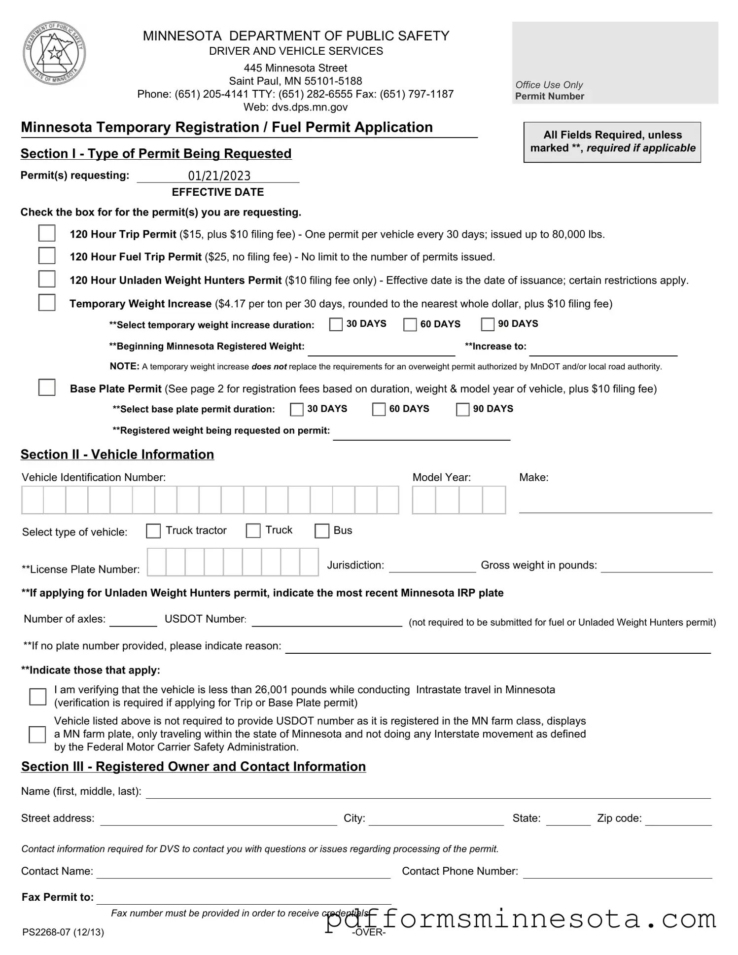 Get Minnesota Fuel Permit Application Template