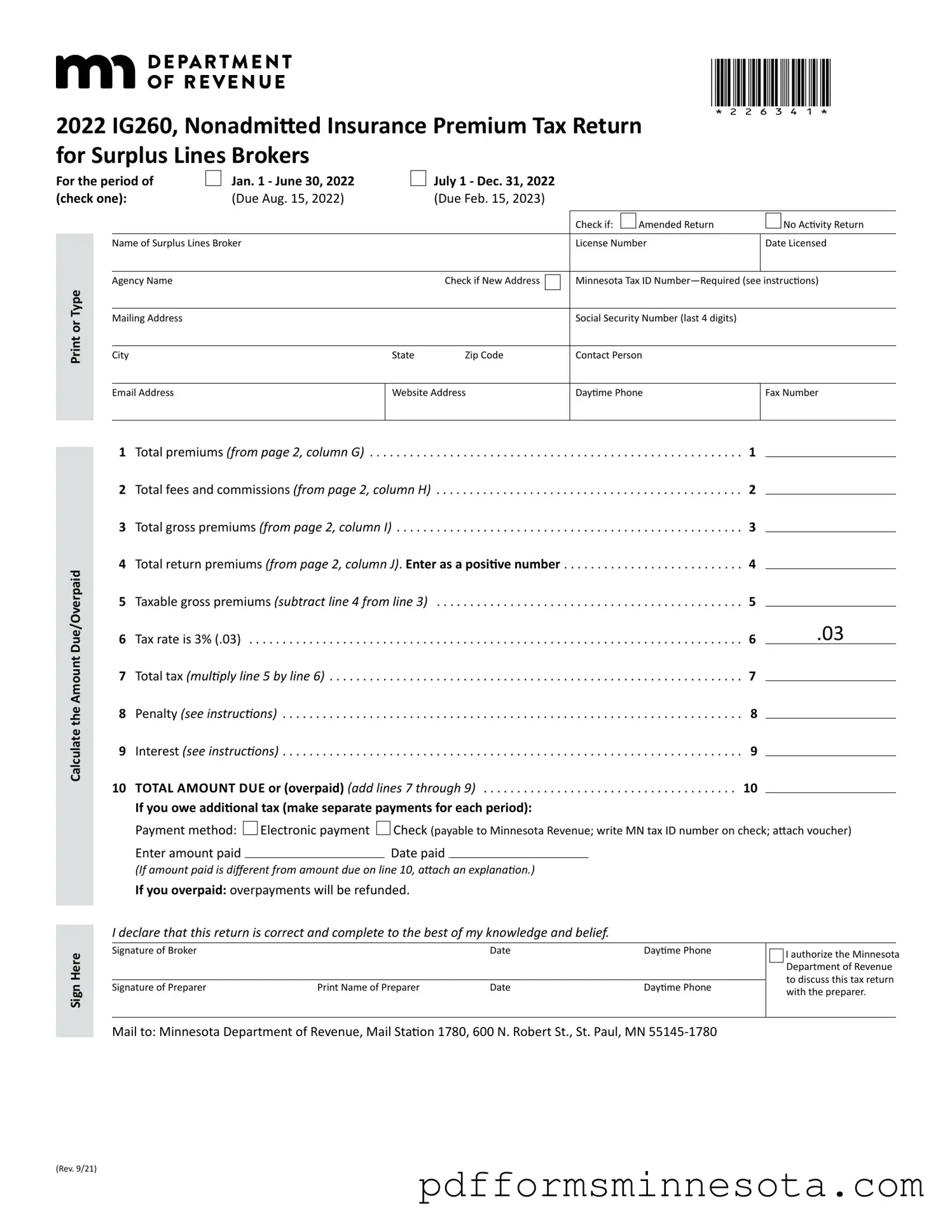 Get Minnesota Ig260 Template