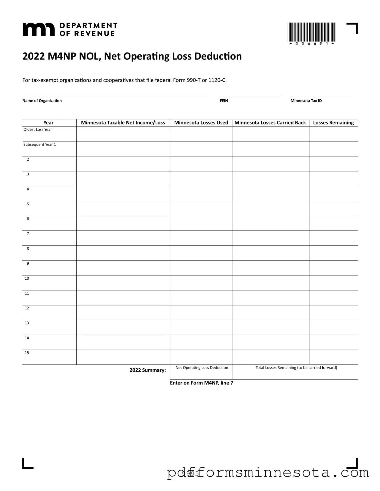 Get Minnesota M4Np Template
