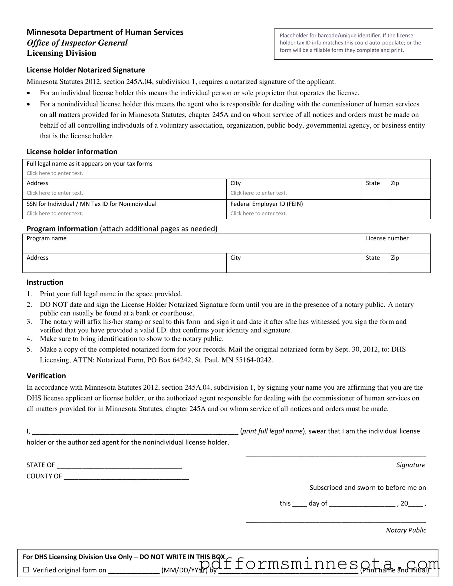 Get Minnesota Notarized Template