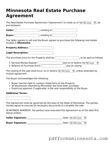 Legal Minnesota Real Estate Purchase Agreement Template