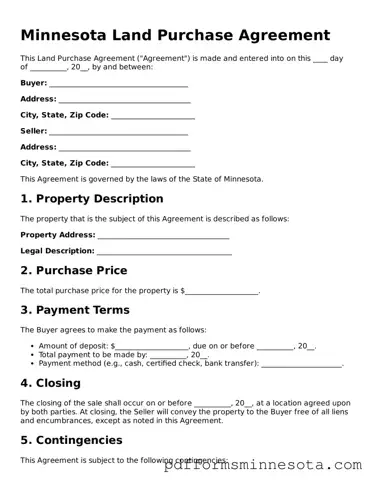 Legal Minnesota Land Purchase Agreement Template