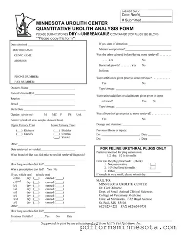 Get Minnesota Urolith Center Template